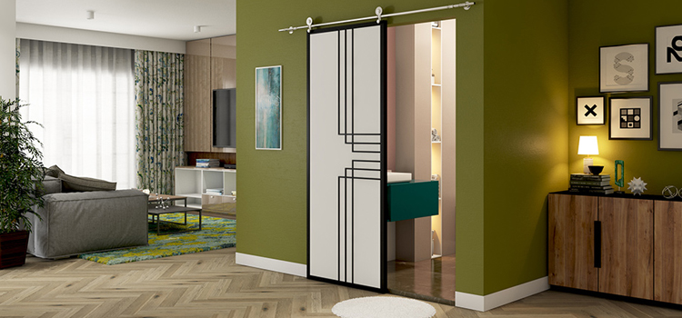 sliding bathroom door installation in Fontana